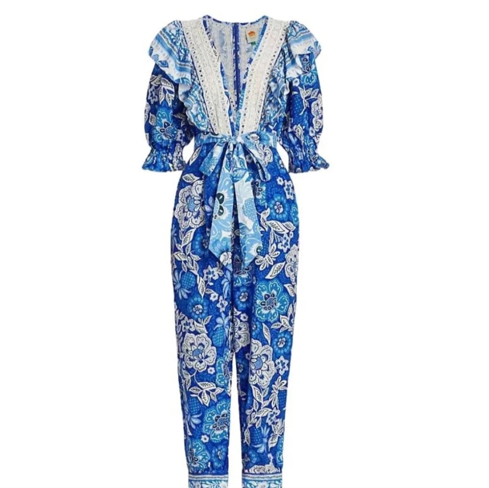 Farm Rio's Full of Flowers jumpsuit M